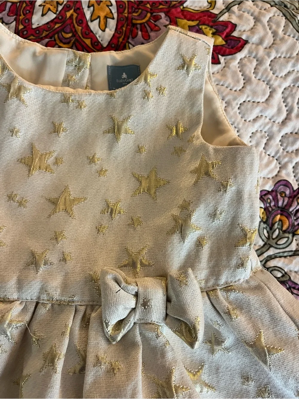 Baby Gap Girls Dress Stars Celestial Cream with Gold 2 Year Old Fairy Princess